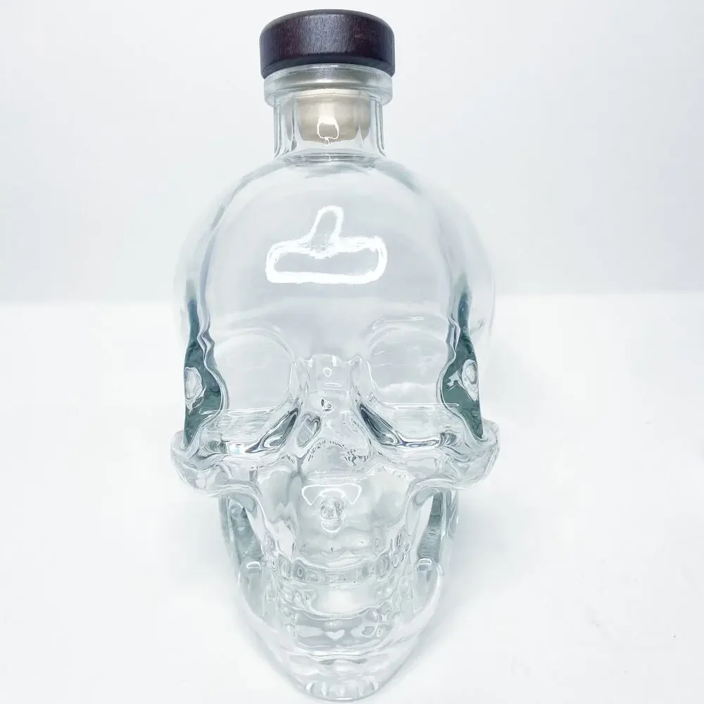 Skull Head Empty Crystal Bottle Decanter